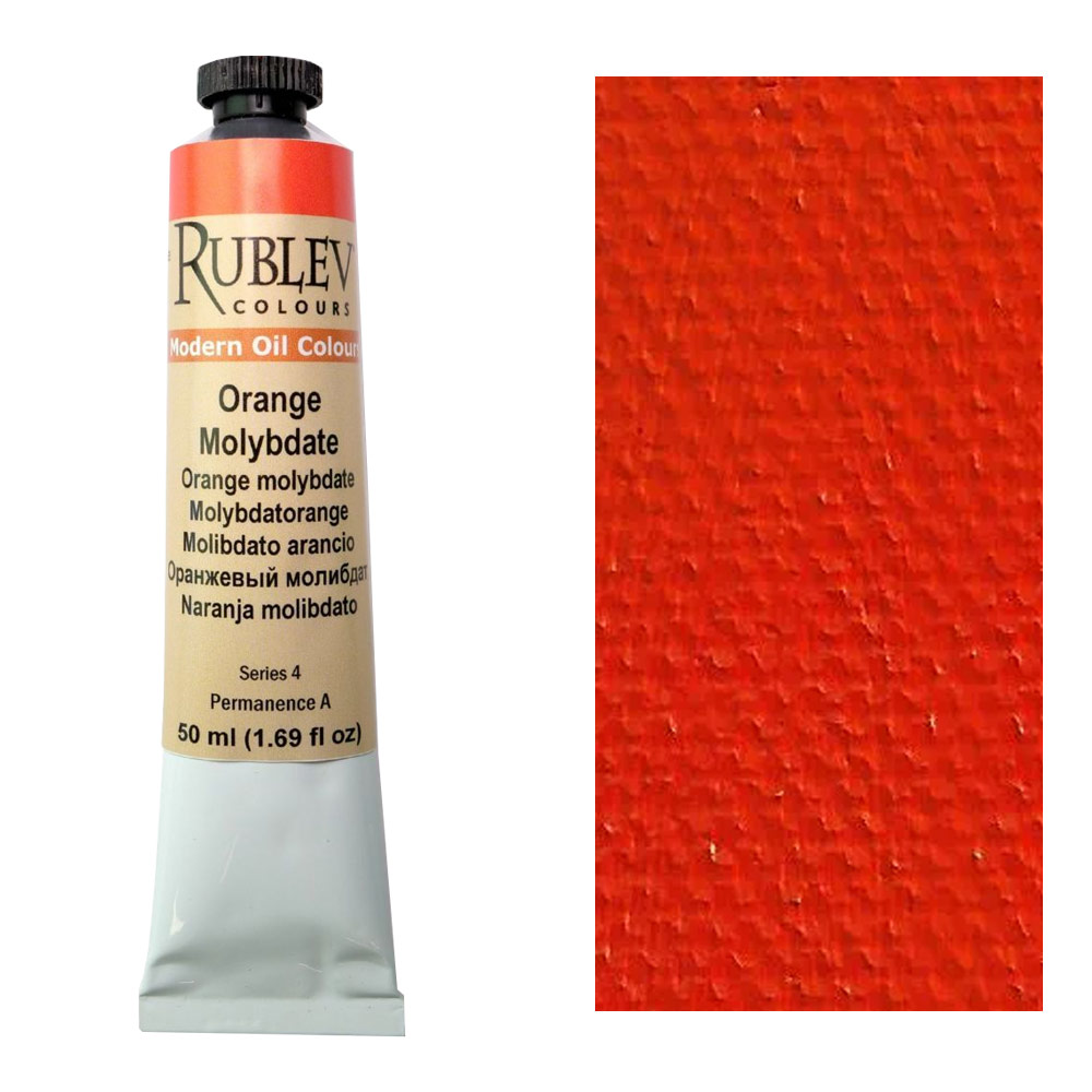 Rublev Colours Artist Oil Colours 50ml Orange Molybdate