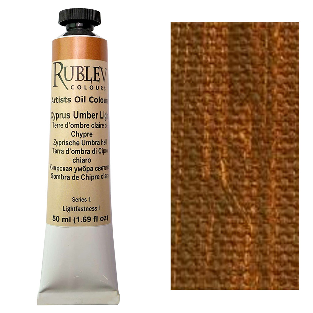 Rublev Colours Artist Oil Colours 50ml Cyprus Raw Umber Light