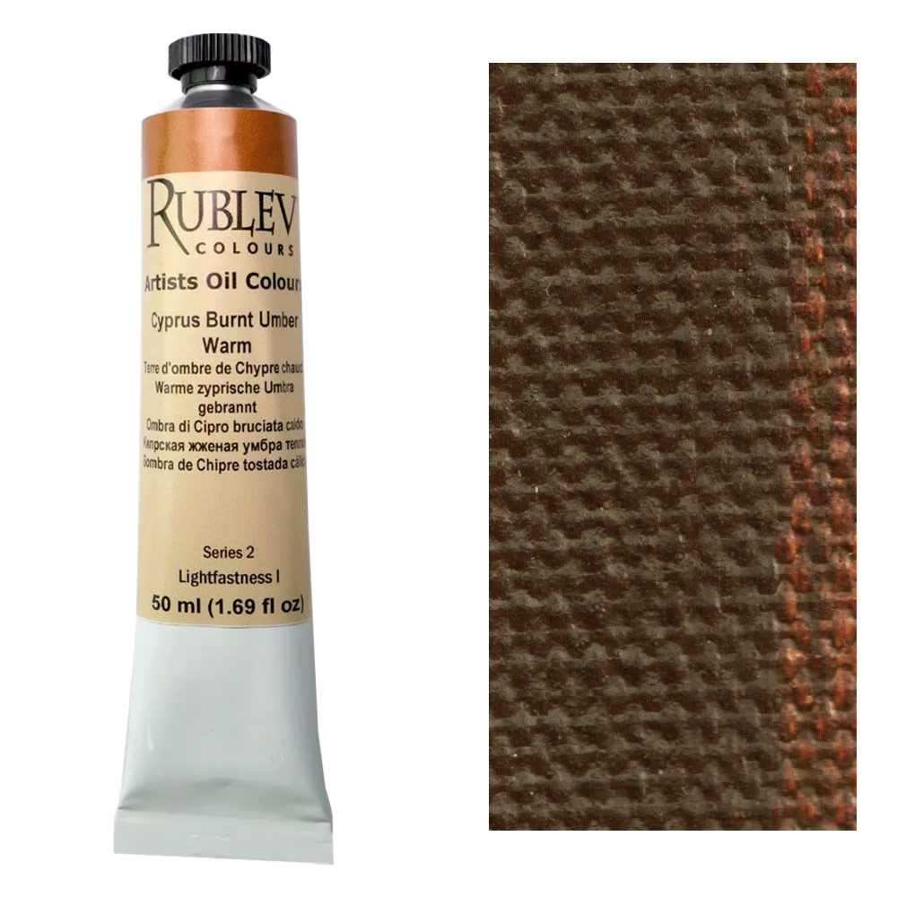Rublev Colours Artist Oil Colours 50ml Cyprus Burnt Umber Warm