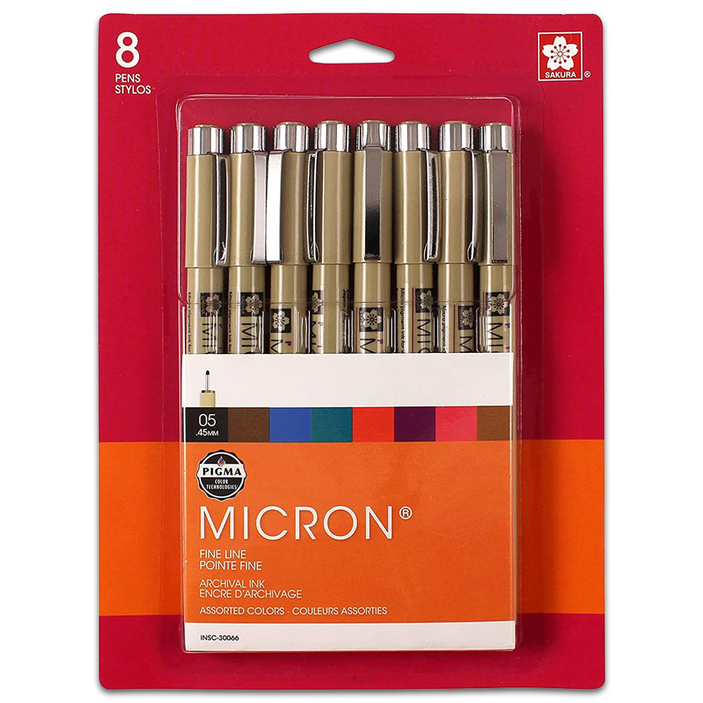 Sakura Pigma Micron 08 Pen 6 Set Assorted Colors