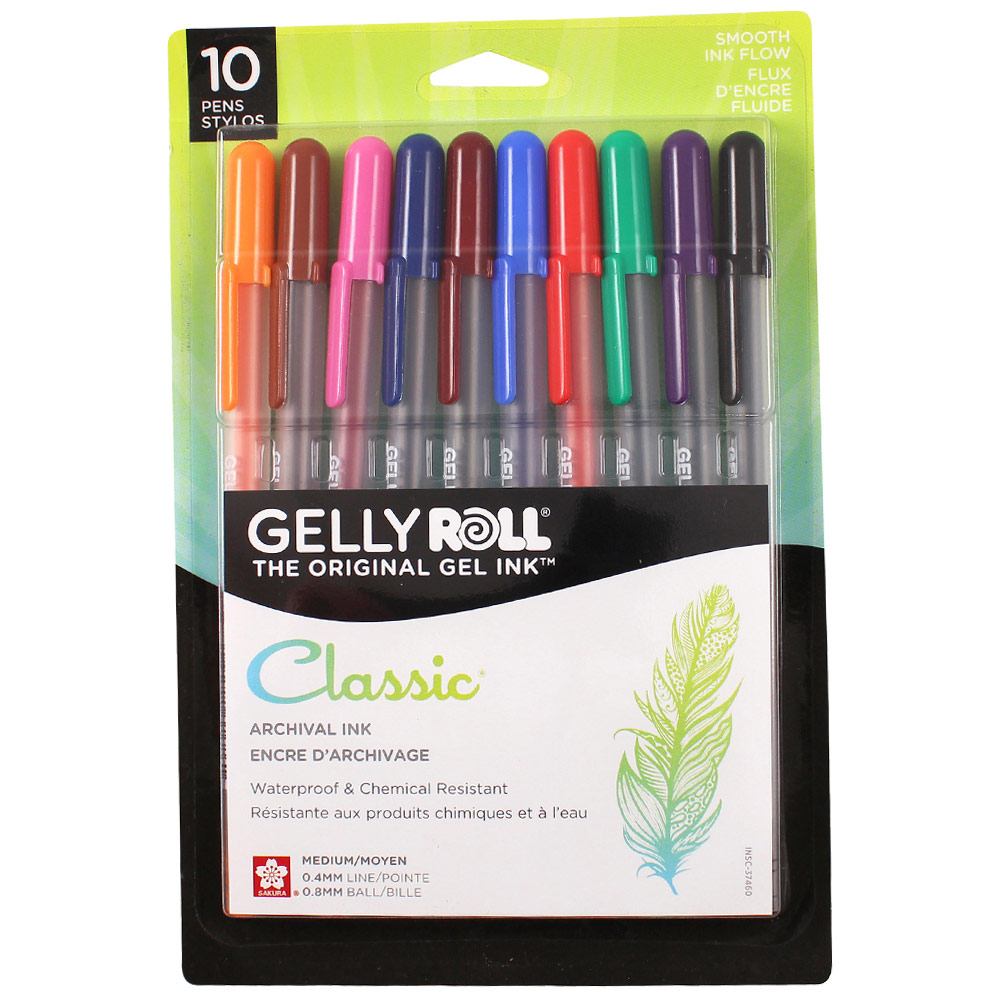 Sakura Gelly Roll Classic Pens, Medium Line - 10 Pack