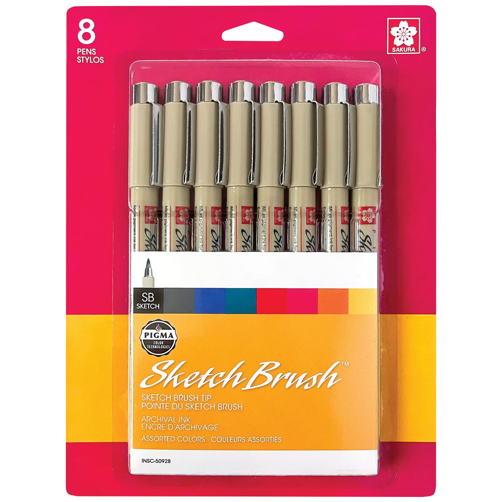 Sakura Pigma Sketch Brush Pen 8 Set Assorted