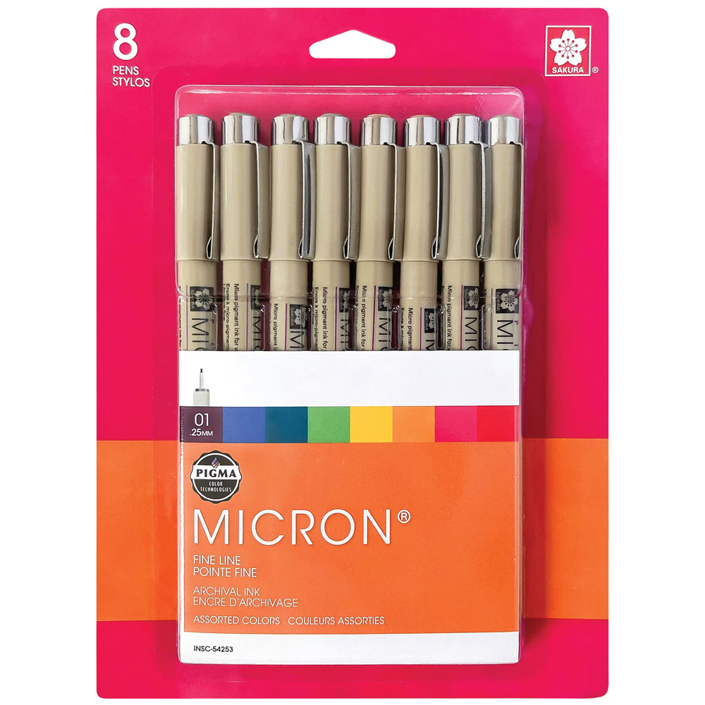 Sakura Pigma Micron 01 Pen 0.25mm 8 Set Rainbow