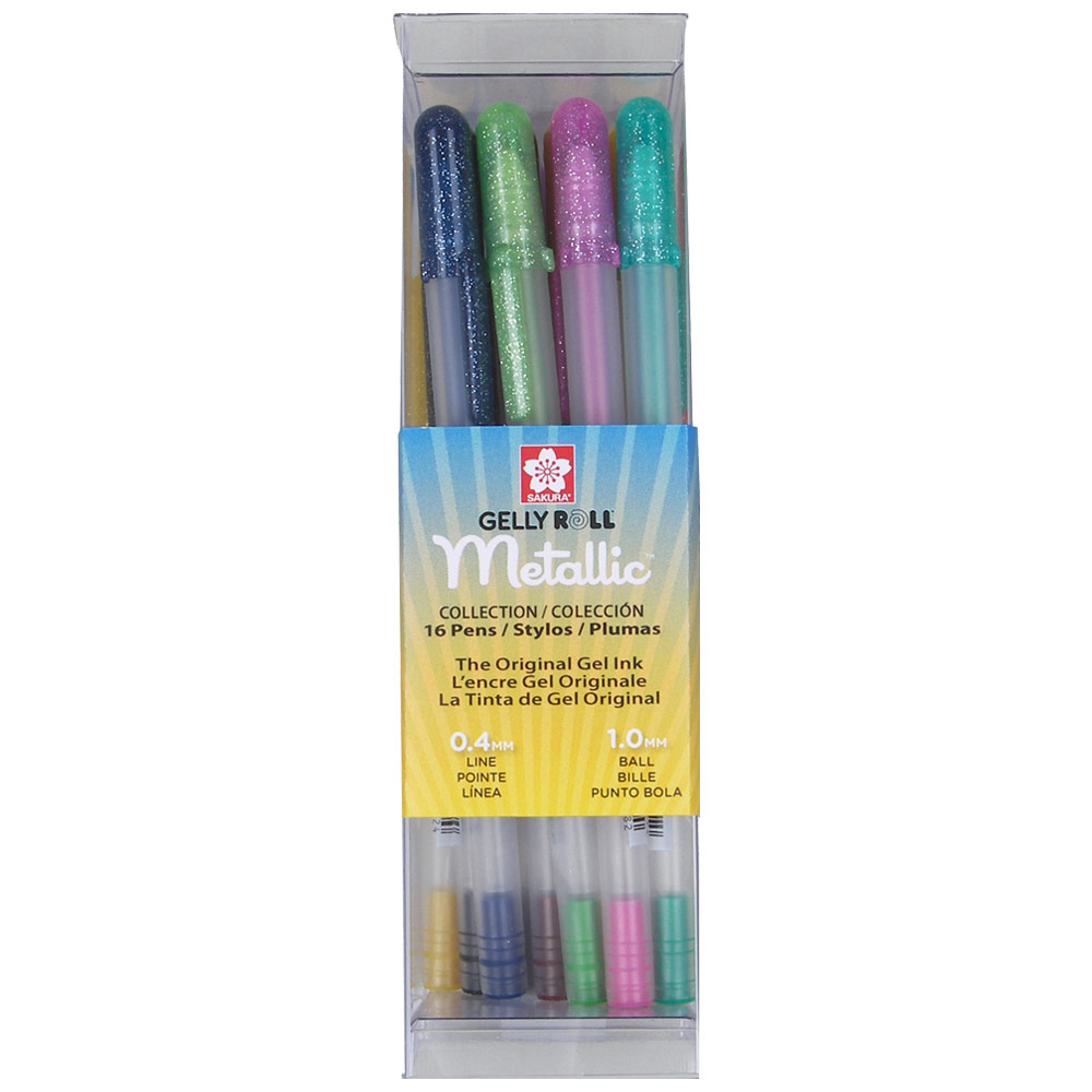 Sakura Gelly Roll Metallic Pens, Assorted Colors - 16 Set