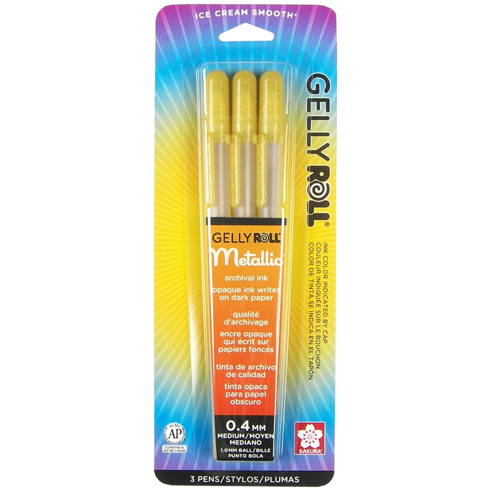 Sakura Gelly Roll Metallic Gel Pen 0.4mm 3 Set Gold