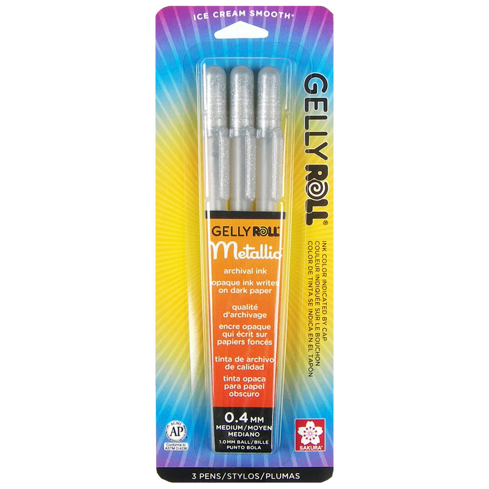 Sakura Gelly Roll Metallic Gel Ink Pens 3-Pack - Silver