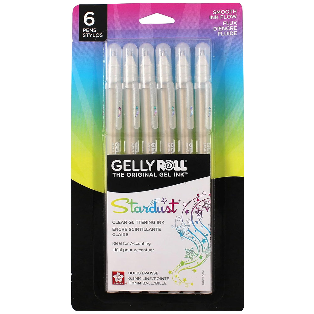 Sakura Gelly Roll Stardust Pens Clear - 6 Pack