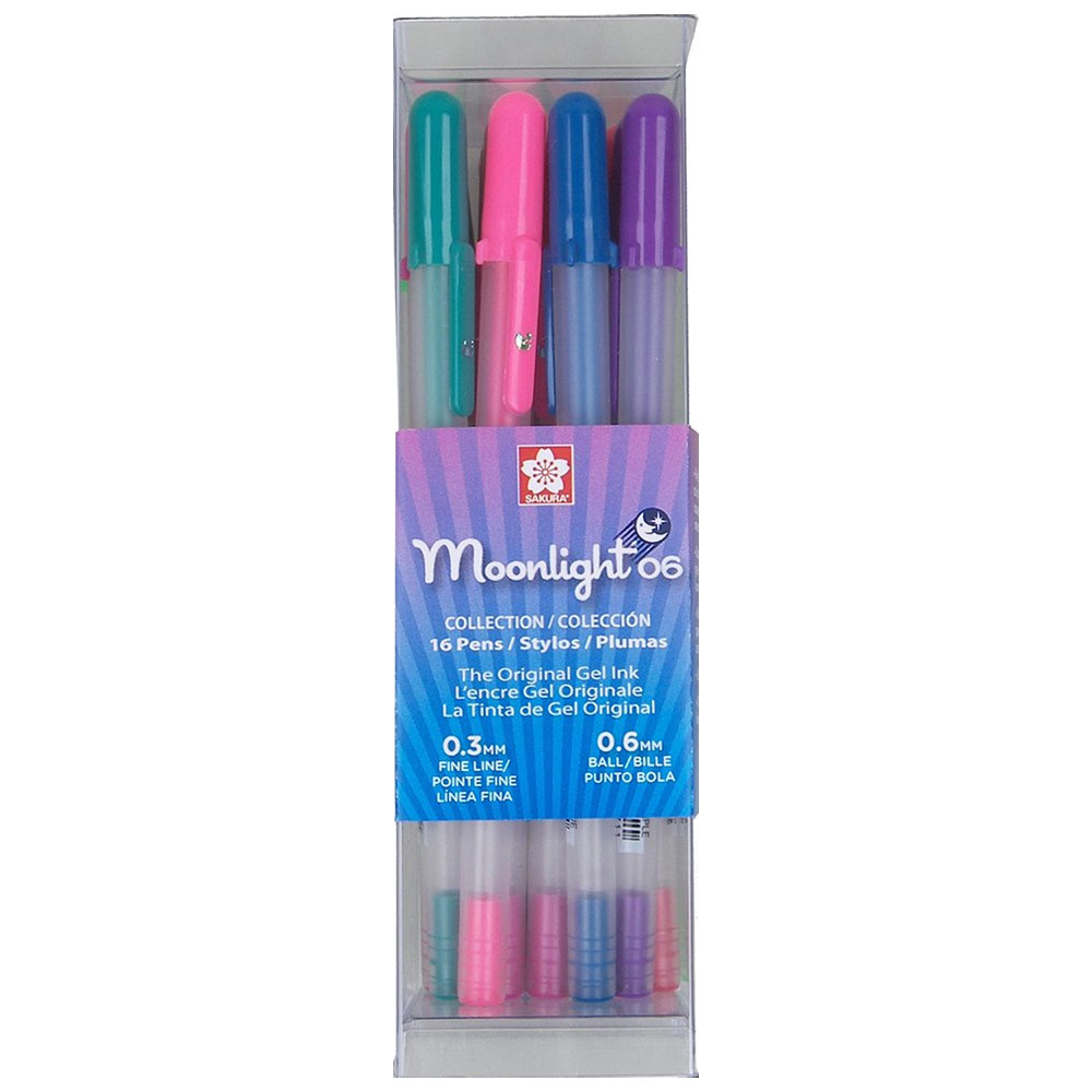 Sakura Gelly Roll 06 Moonlight Gel Pen 0.3mm Cube 16 Pack Assorted
