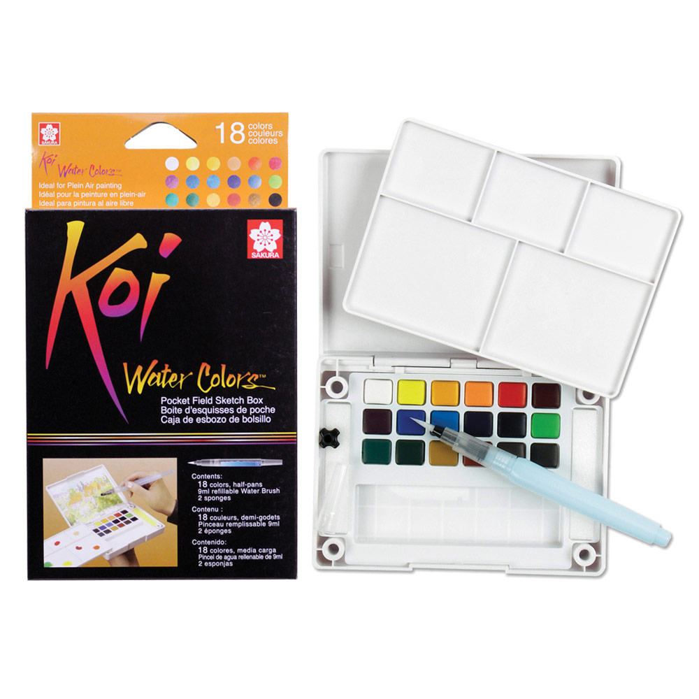 Koi Water Color Field Sketch Travel Kit - 18 Color Set