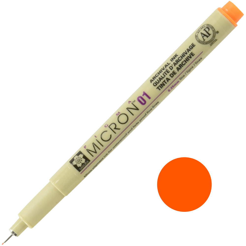 Sakura Pigma Micron 01 Pen 0.25mm Orange