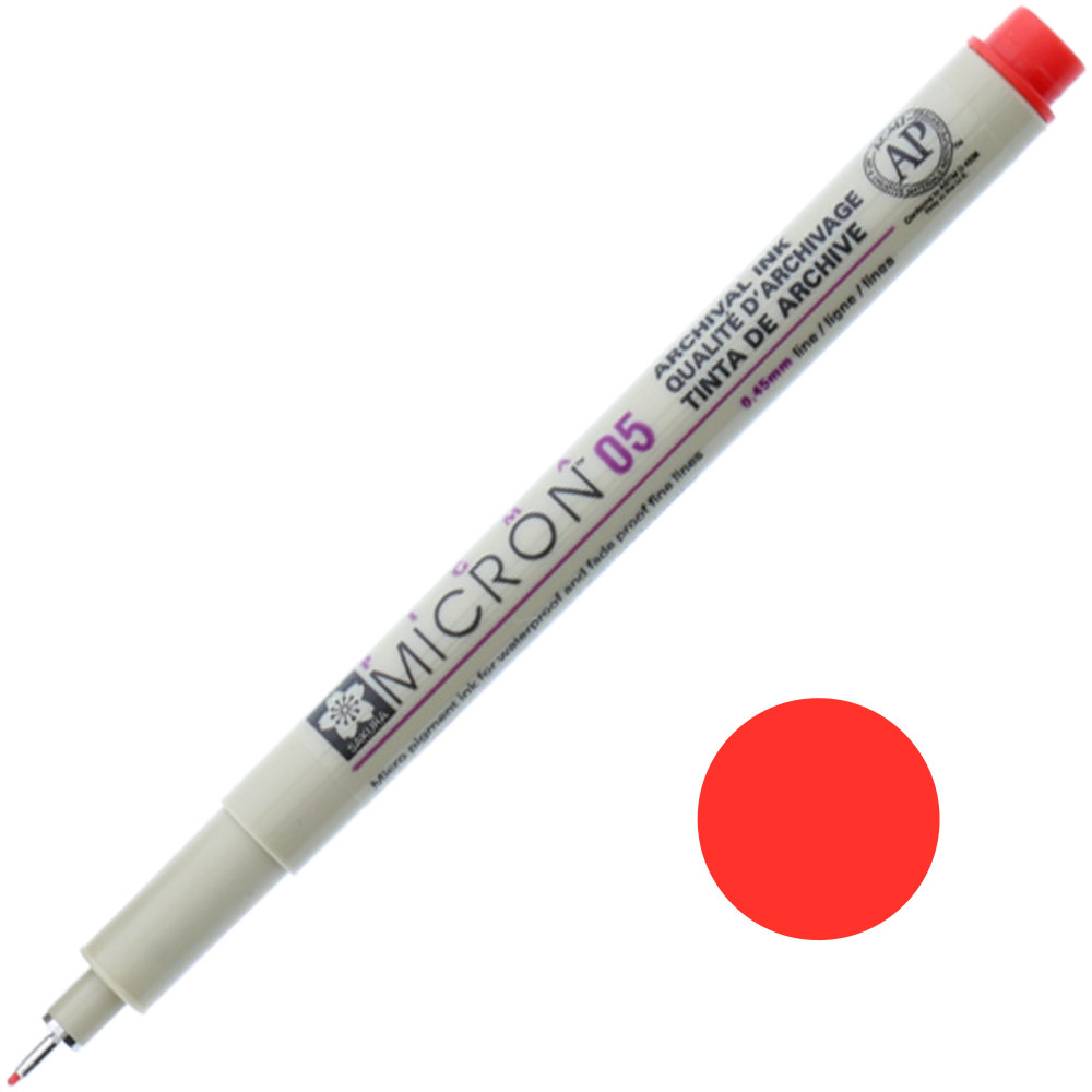 Sakura Pigma Micron 05 Pen 0.45mm Red