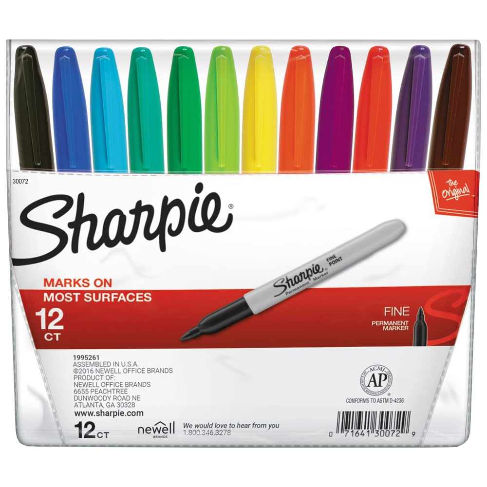 Sharpie Fine Permanent Marker 12 Set Assorted