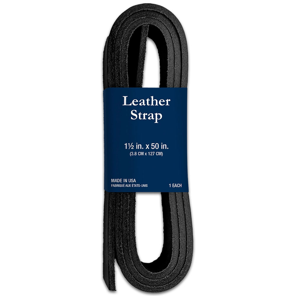 Realeather Crafts Belt Strap 1.5" Black Chopper
