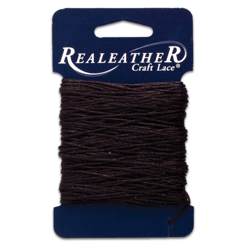 Realeather Crafts Lace Waxed Thread 25yd Black