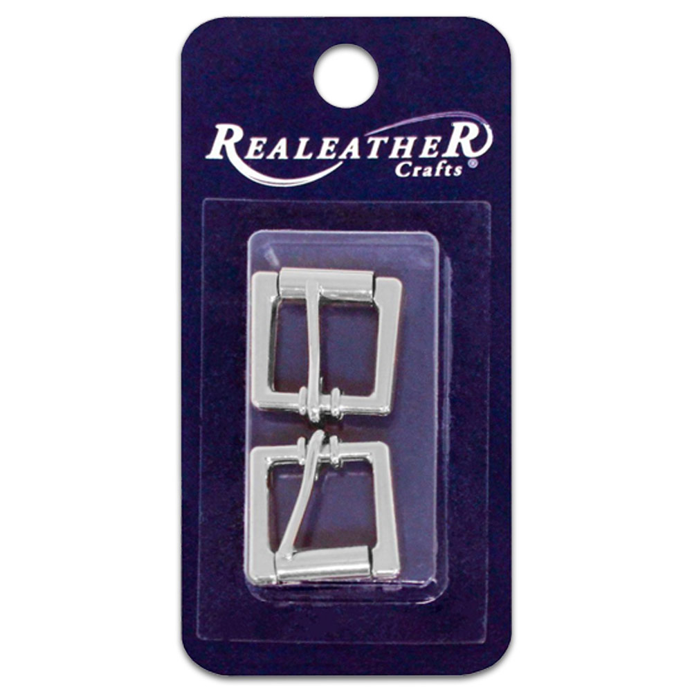 Realeather Crafts Strap Buckle 3/4" 2 Pack Nickel