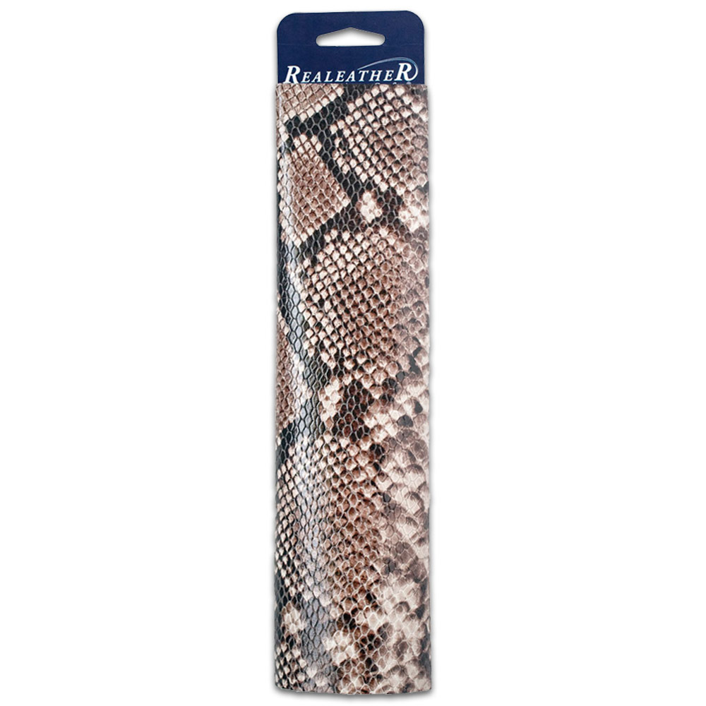Realeather Printed Leather Trim 8.5"x11" Python Taupe
