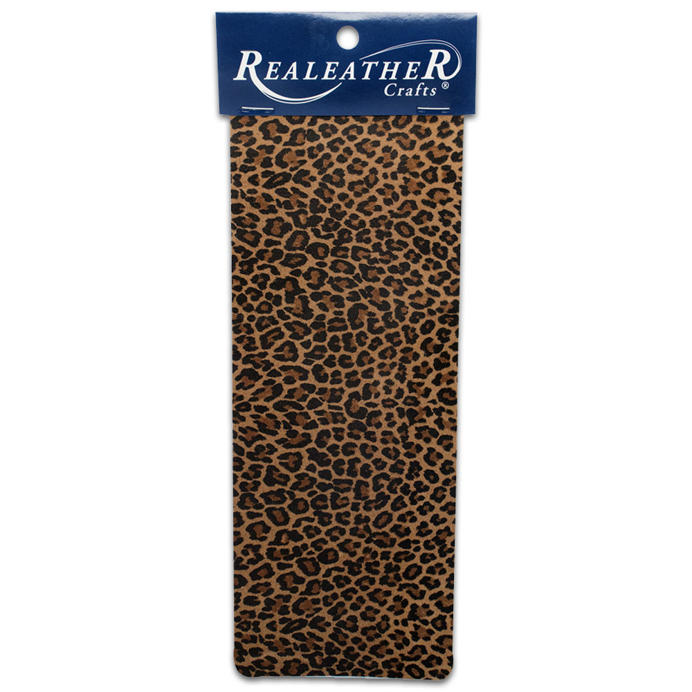 Realeather Crafts Printed Leather Trim 9"x3" Leopard
