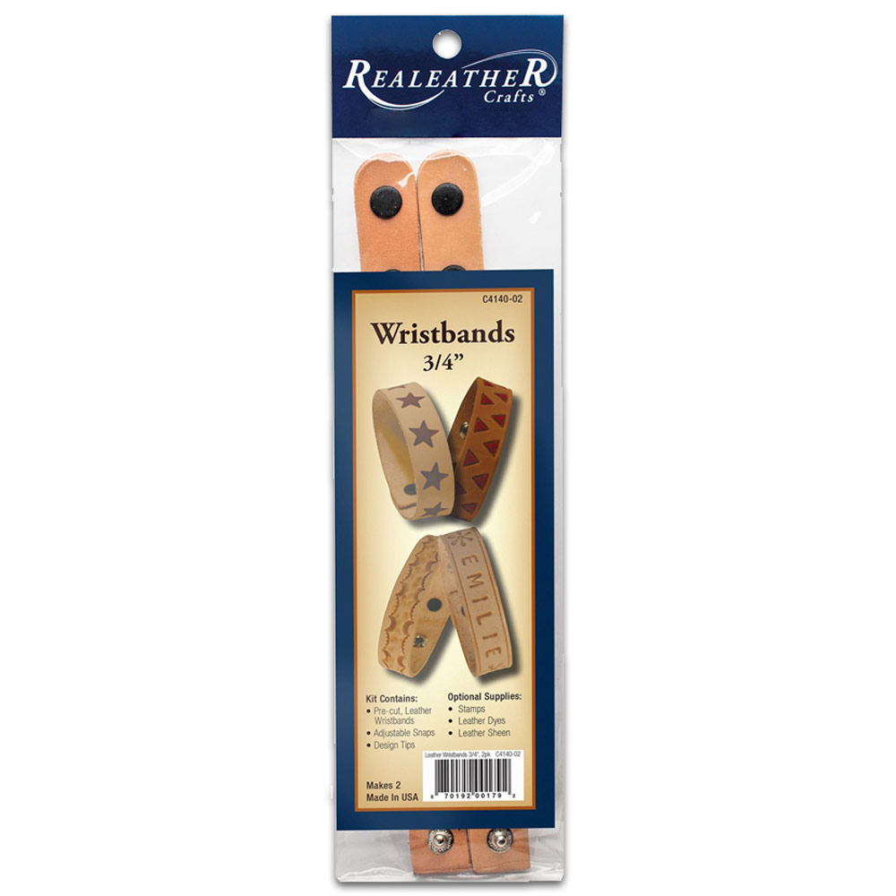 Realeather Crafts Narrow Wristband 2 Pack Natural