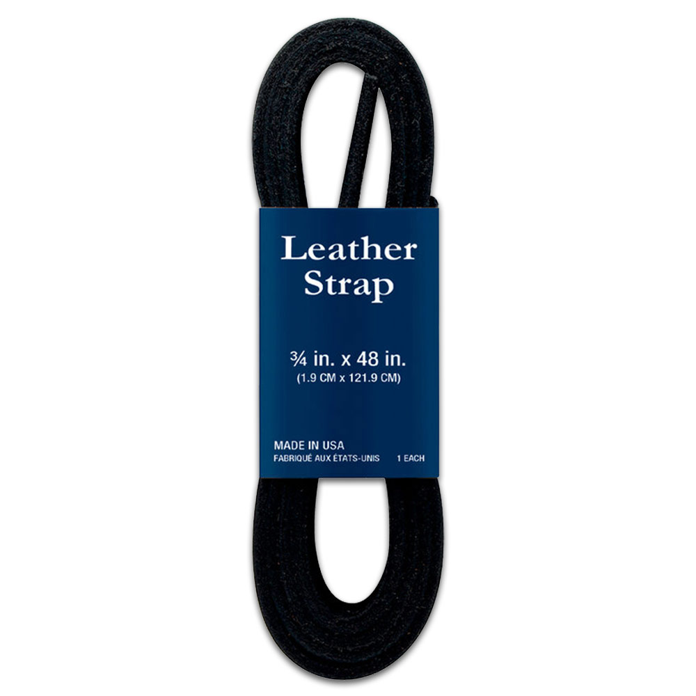 Realeather Leather Strap 3/4"x48" Black