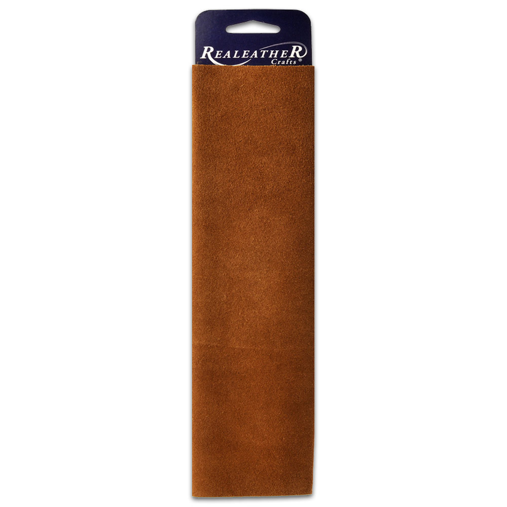 Realeather Suede Leather Trim 8.5"x11" Medium Brown
