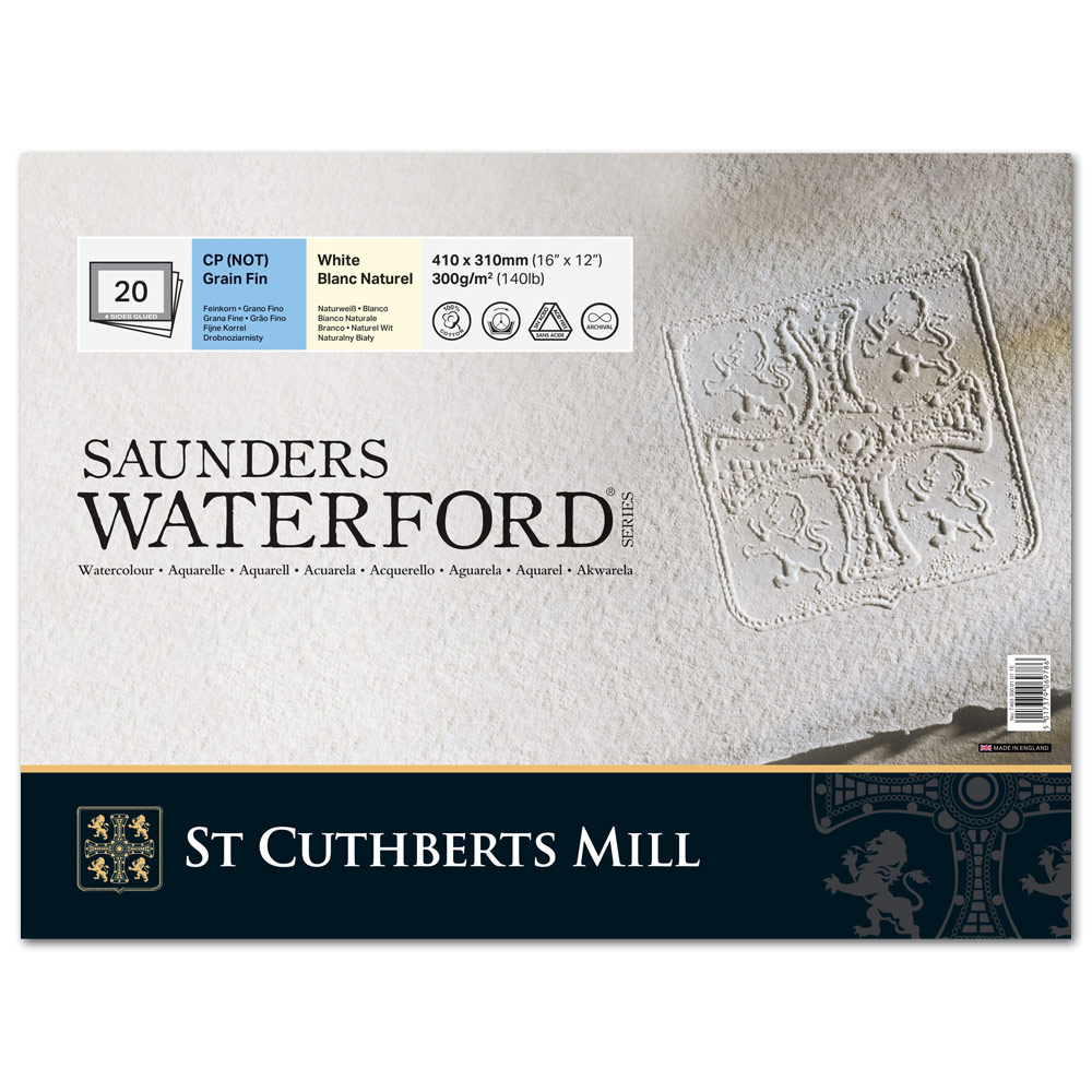Saunders Waterford Classic Watercolor Block 140lb 20 Sheets 12"x16" CP