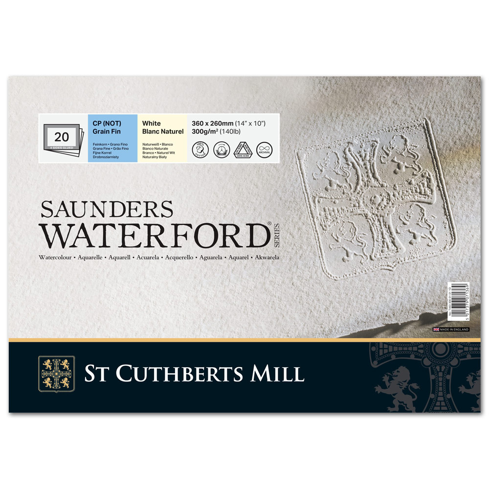 Saunders Waterford Classic Watercolor Block 140lb 20 Sheets 10"x14" CP