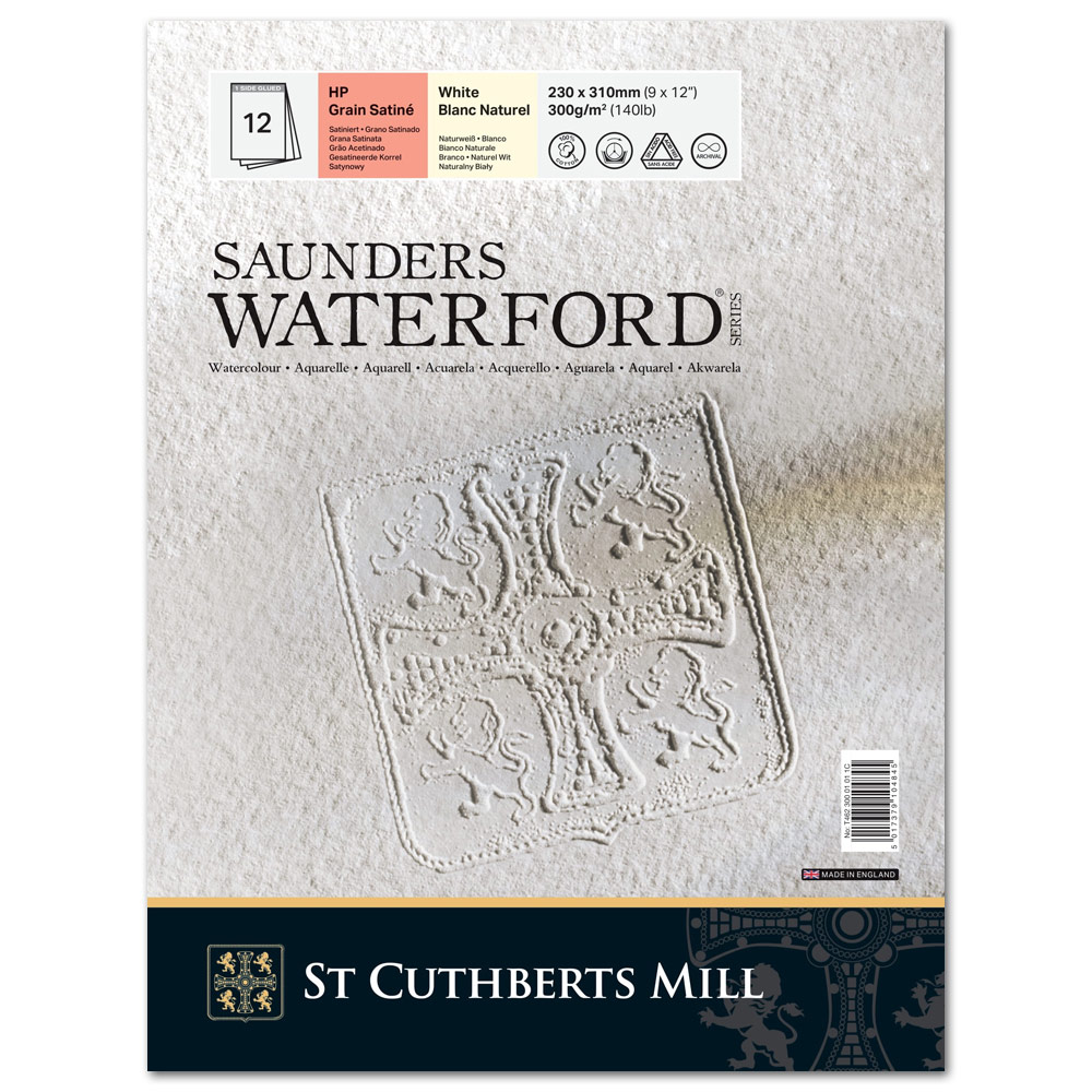 Saunders Waterford Classic Watercolor Pad 140lb 12 Sheets 9"x12" HP White