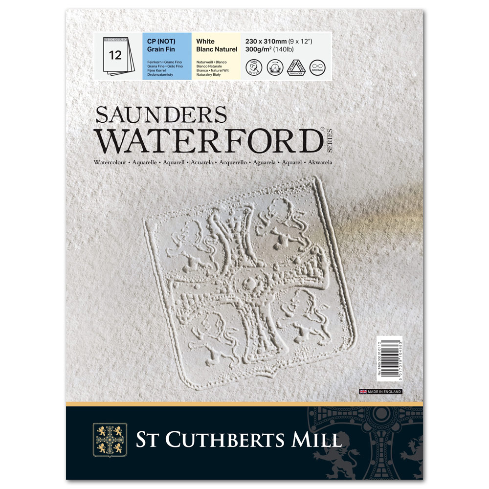 Saunders Waterford Classic Watercolor Pad 140lb 12 Sheets 9"x12" CP White