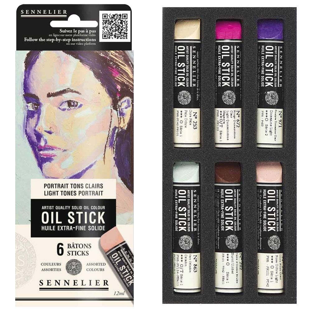 Sennelier Extra Fine Artists' Oil Stick Mini 6 x 12ml Set Portrait Light