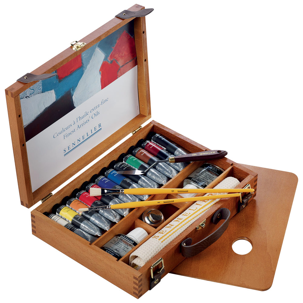Sennelier Finest Artists' Oils Wood Box 12 Set