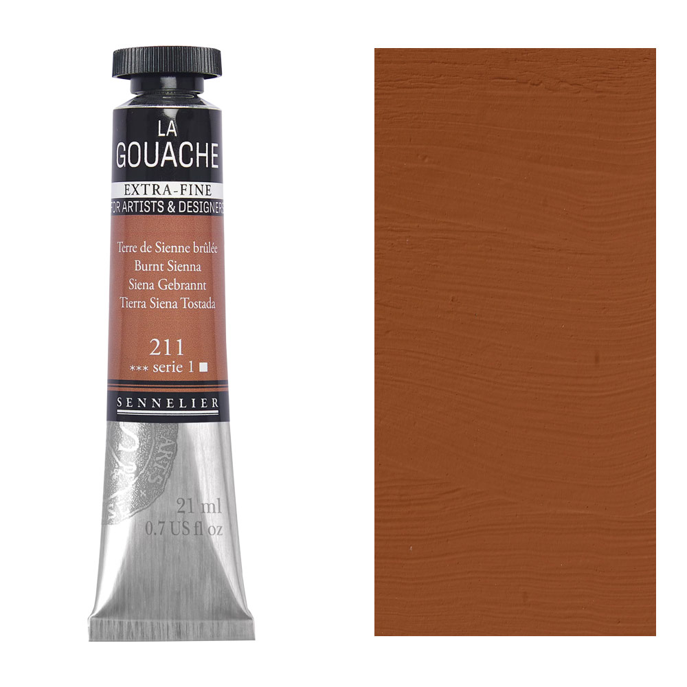 Sennelier Extra Fine La Gouache 21ml Burnt Sienna