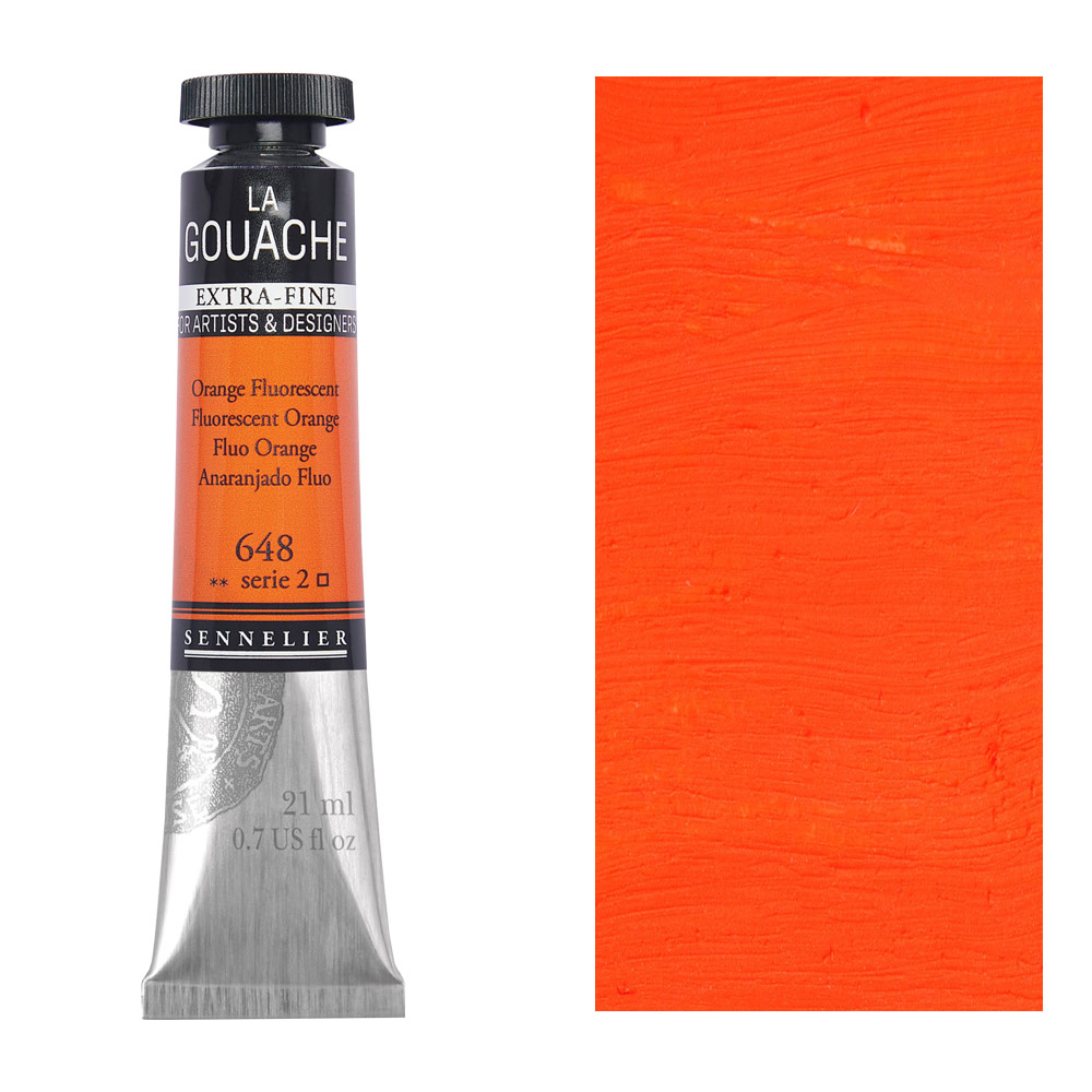 Sennelier Extra Fine La Gouache 21ml Fluorescent Orange