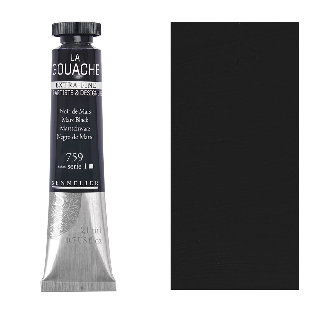 Sennelier Extra Fine La Gouache 21ml Mars Black