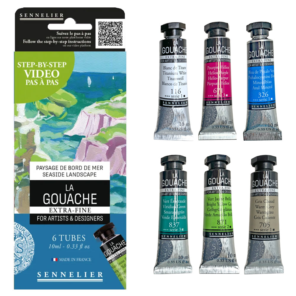 Sennelier Extra Fine La Gouache 6 x 10ml Set Seaside Landscape
