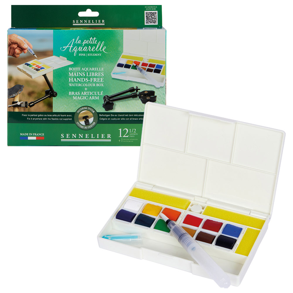 Sennelier La Petite Aquarelle Hand-Free w/ Magic Arm Watercolor 12 Set