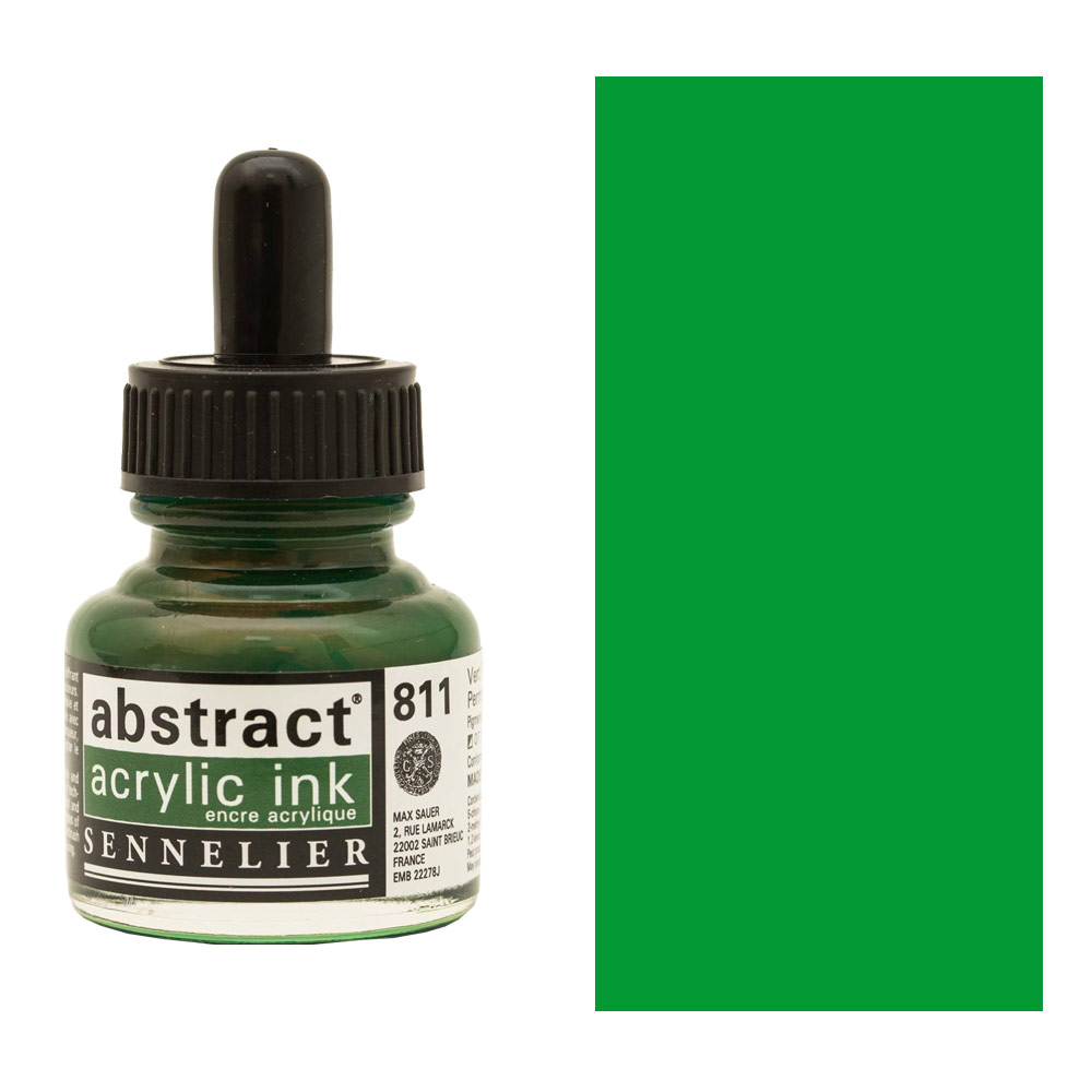 Sennelier Abstract Acrylic Ink 30ml Permanent Green Light
