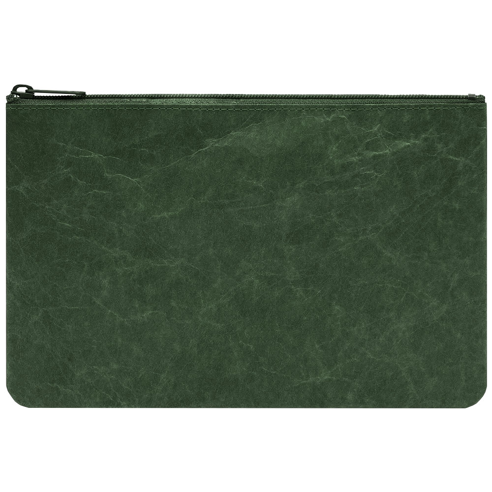 SIWA Paper Zipper Pouch Large 5.3"x7.9" Green