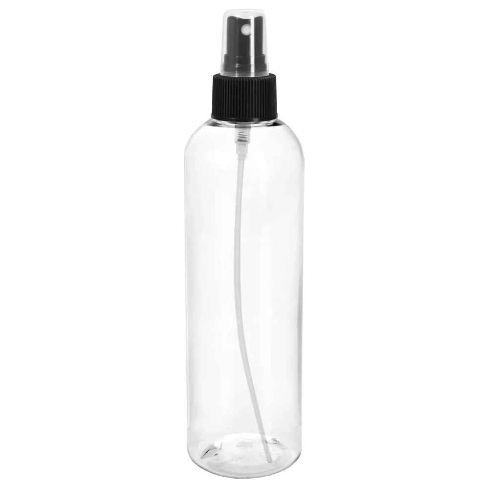 Clear PET Cosmo Round Bottle w/Fine Mist Sprayer 8oz