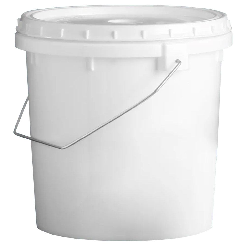 Plastic Bucket 128oz with Handle and Snap-On Lid