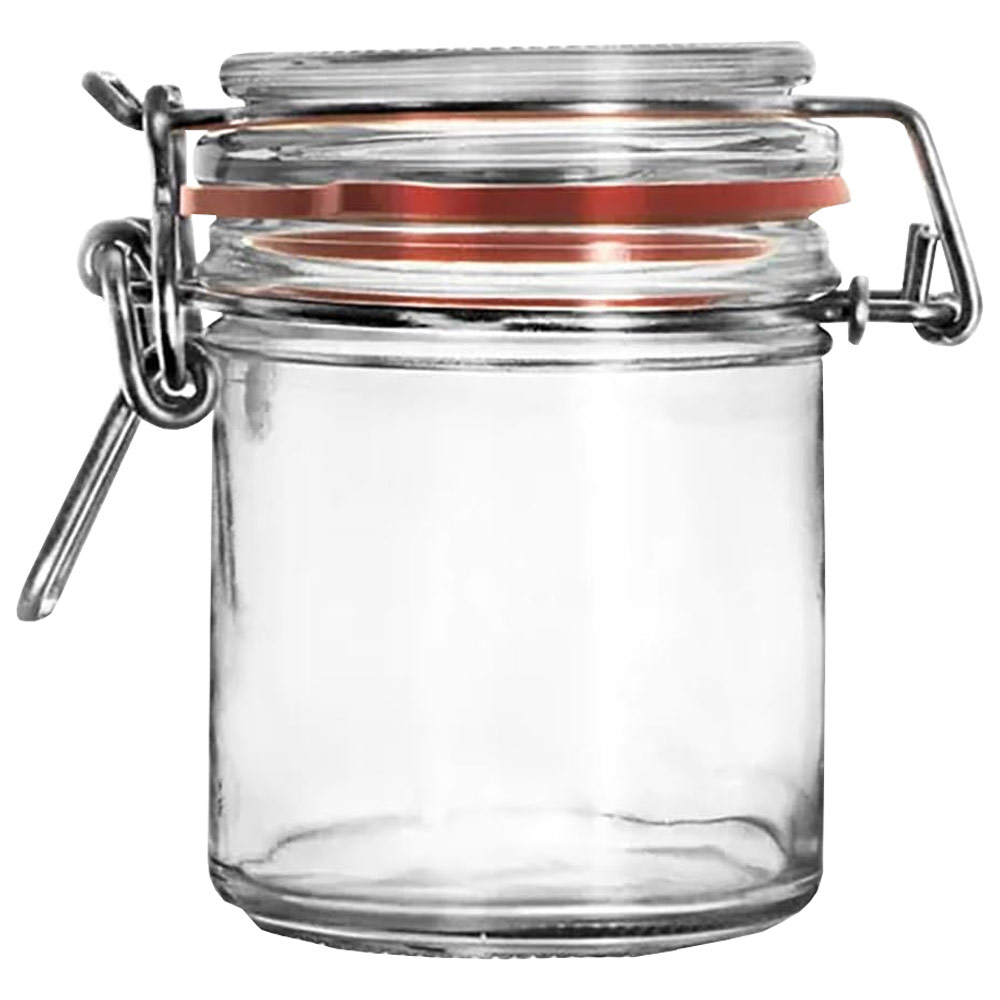 SKS Clear Glass Wire Bale Jar w/Hinged Lid 125ml