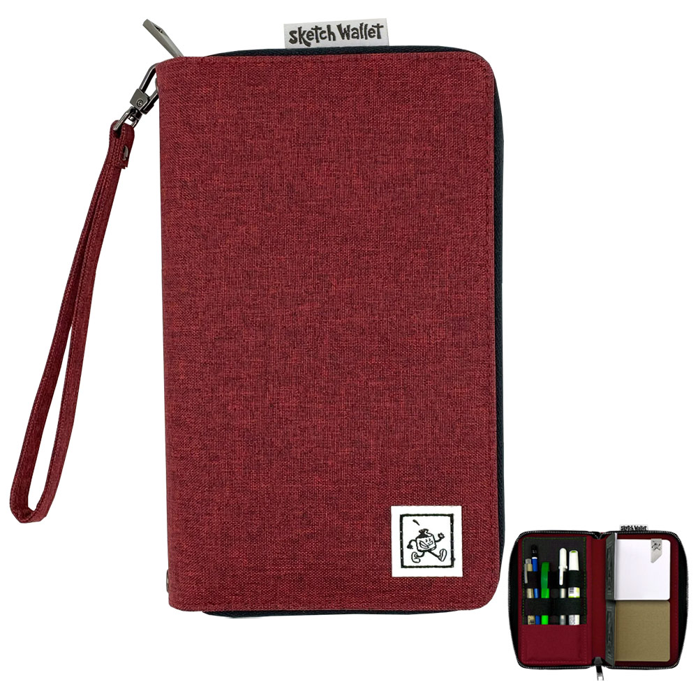 Sketch Wallet Canvas Clutch 4"x6" Deep Red