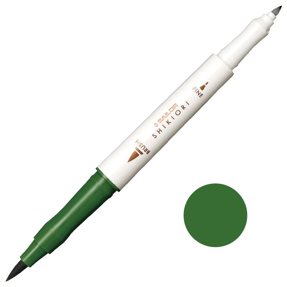 Sailor Pen Shikiori Twin Tip Marker Olive Green 202