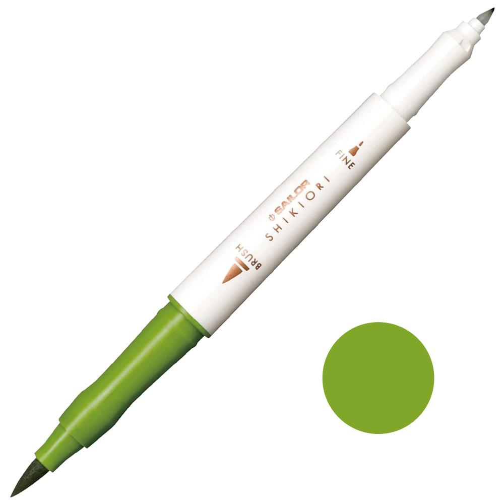 Sailor Pen Shikiori Twin Tip Marker Yellow Green 211