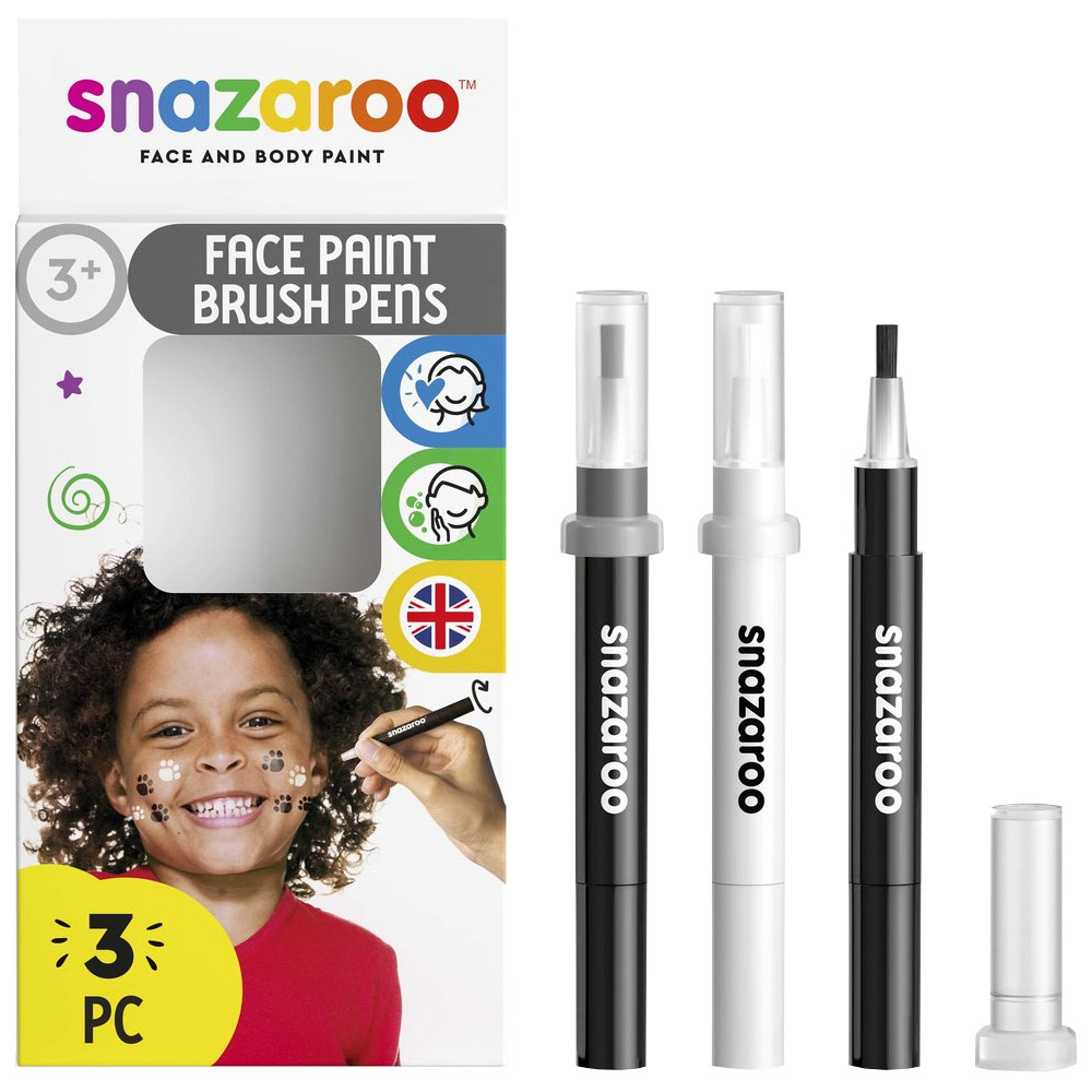 Snazaroo Face Paint Brush Pens Pack Monochrome