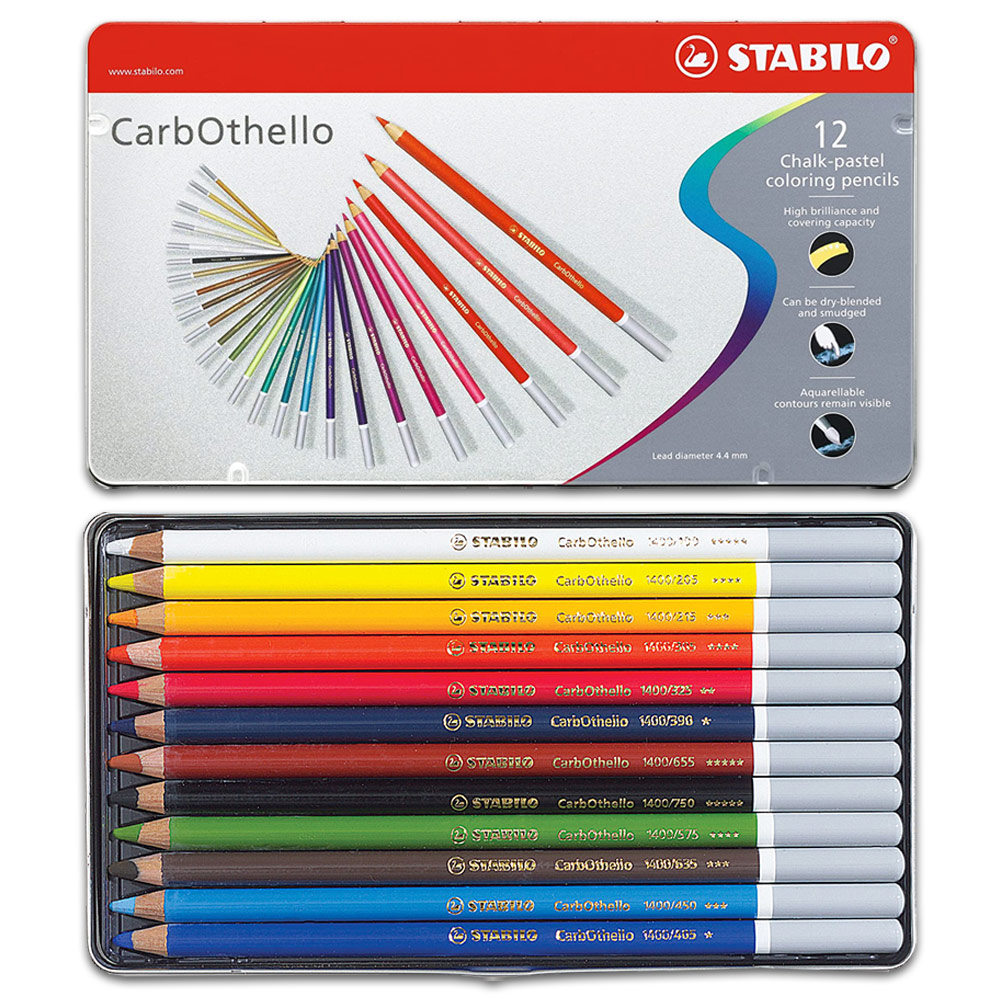 Stabilo CarbOthello Chalk Pastel Pencil 12 Set