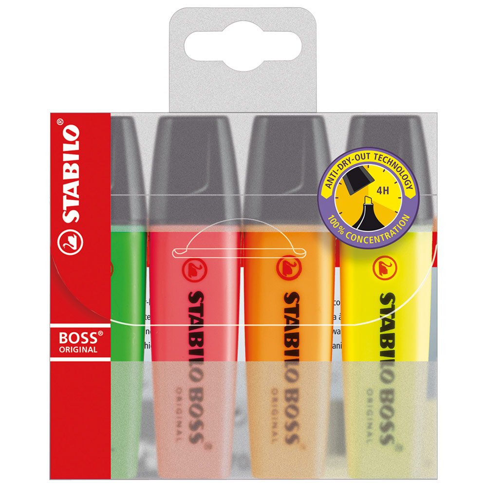Stabilo BOSS Original Highlighter 4 Set Assorted