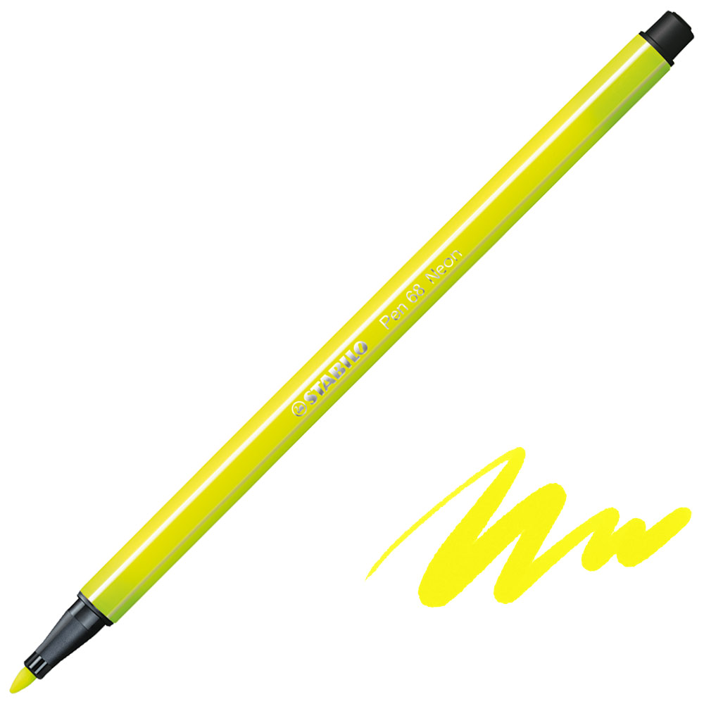 Stabilo Pen 68 Premium Felt-Tip 1.0mm Fluorescent Yellow