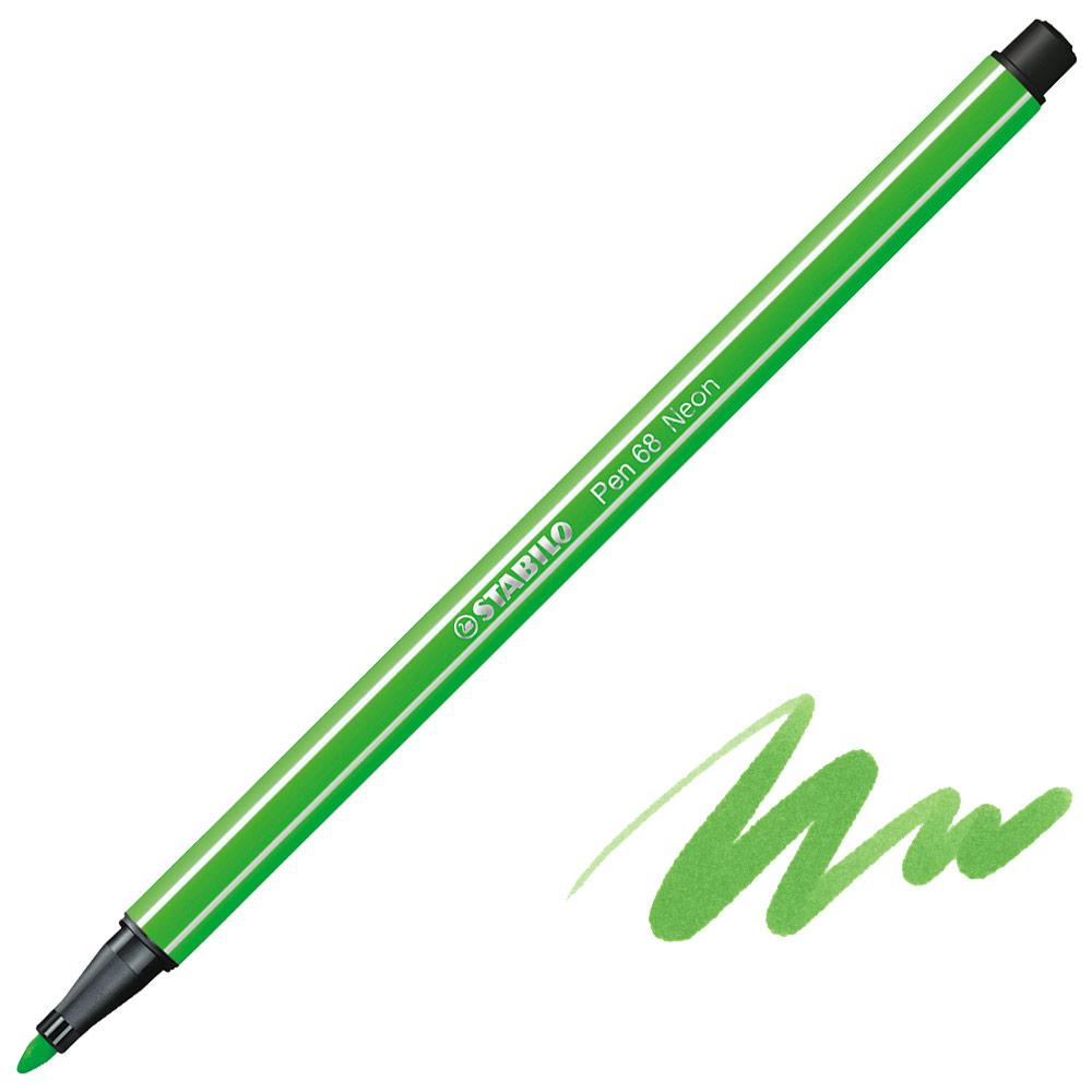 Stabilo Pen 68 Premium Felt-Tip 1.0mm Fluorescent Green