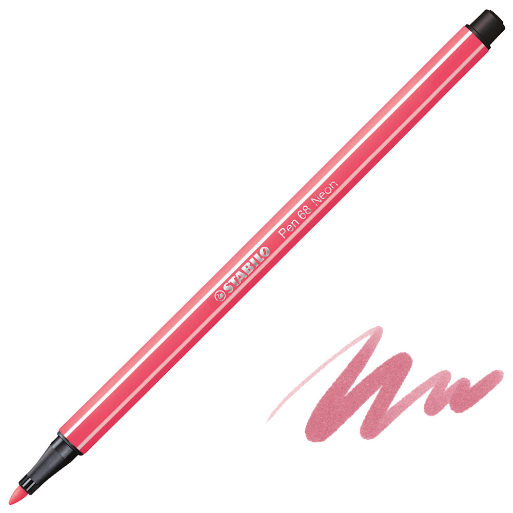 Stabilo Pen 68 Premium Felt-Tip 1.0mm Fluorescent Red