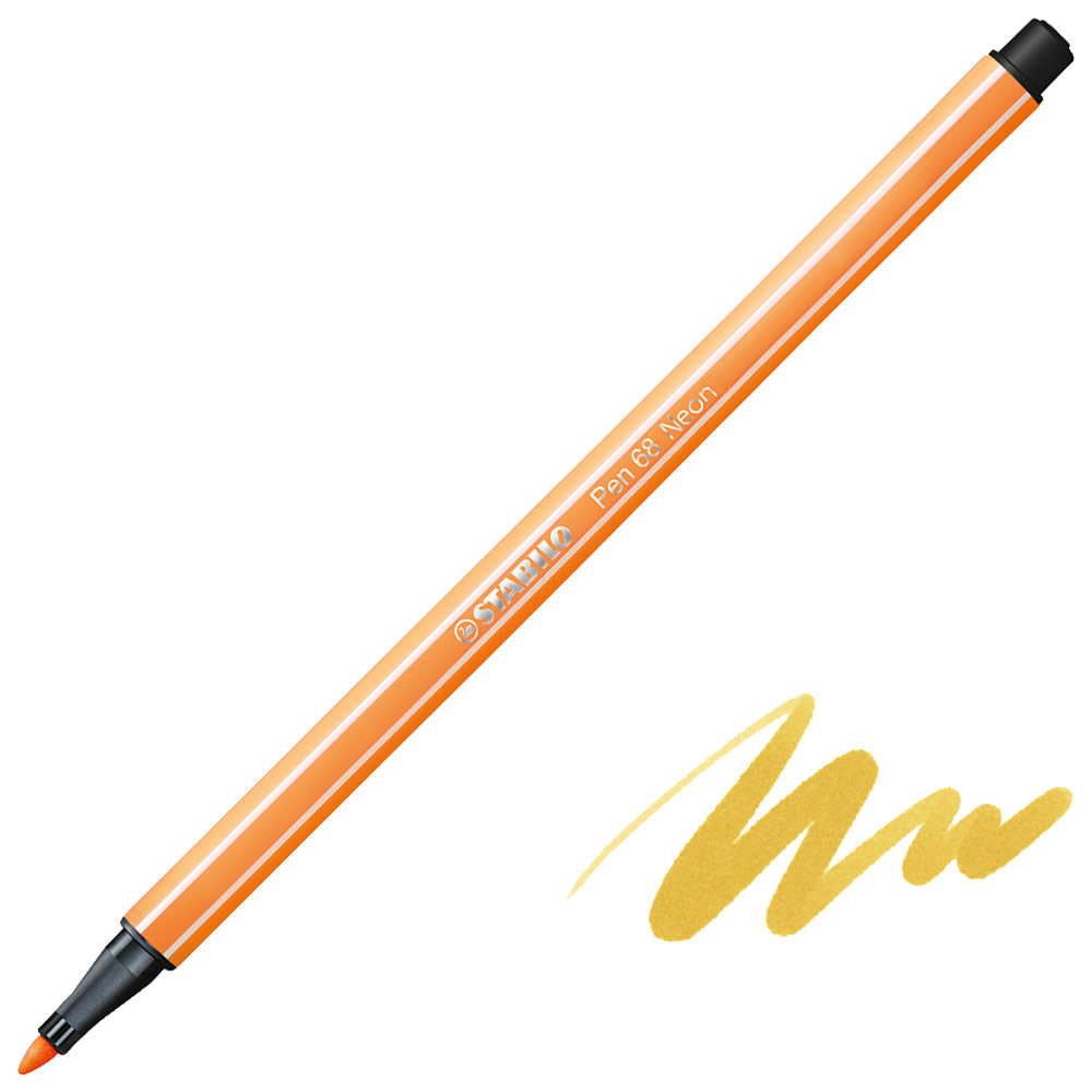 Stabilo Pen 68 Premium Felt-Tip 1.0mm Fluorescent Orange